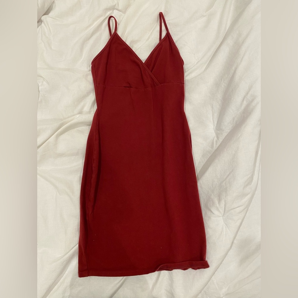 v neck red dress!